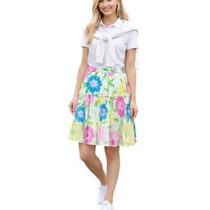 Lilly Pulitzer Tiered Skirt S Pleats Old Money Preppy  Resort Cruise Tennis Prep